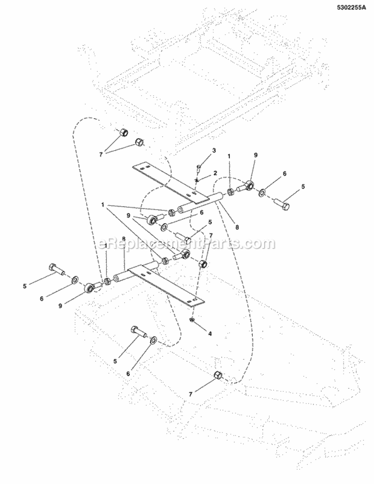 Lift Group - Puller Bar SN 2016364870  Above (5302255A) Diagram and Parts List for 5900525  Simplicity Lawn Tractor