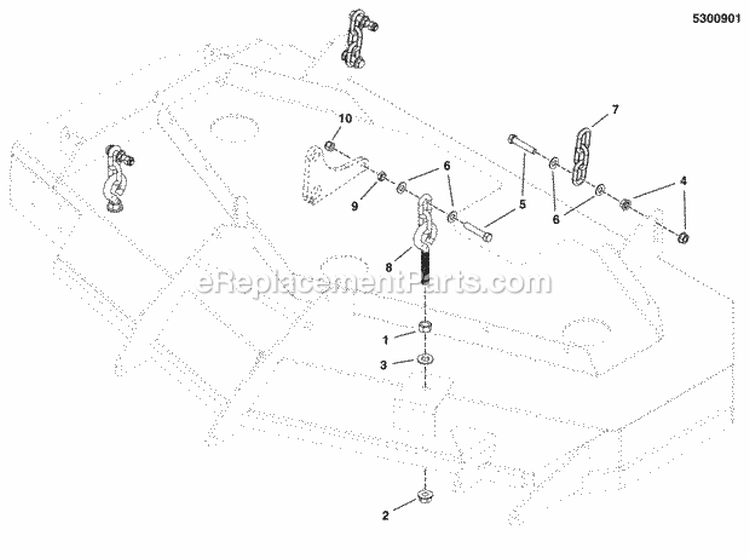 52 Mower Deck - Hanger Chains Diagram and Parts List for 5900530  Simplicity Lawn Tractor