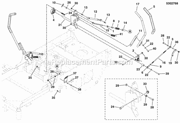 Motion Control Group Diagram and Parts List for 5900530  Simplicity Lawn Tractor