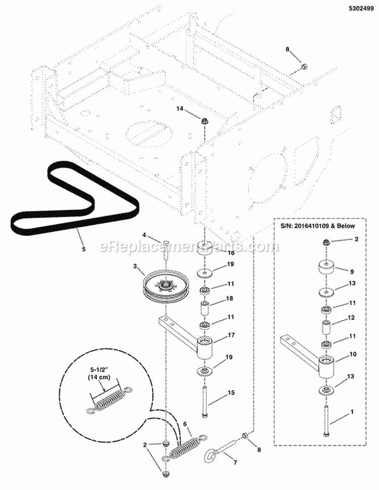 Transaxle Drive Group Diagram and Parts List for 5900530  Simplicity Lawn Tractor