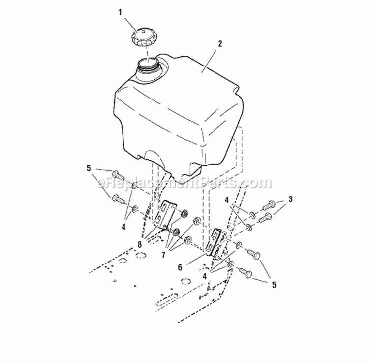 Fuel Tank  Mount Group (SN 2012825357  Below) Diagram and Parts List for 2690447  Simplicity Lawn Mower