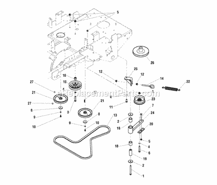 Drive Group Diagram and Parts List for 5900728  Simplicity Lawn Tractor