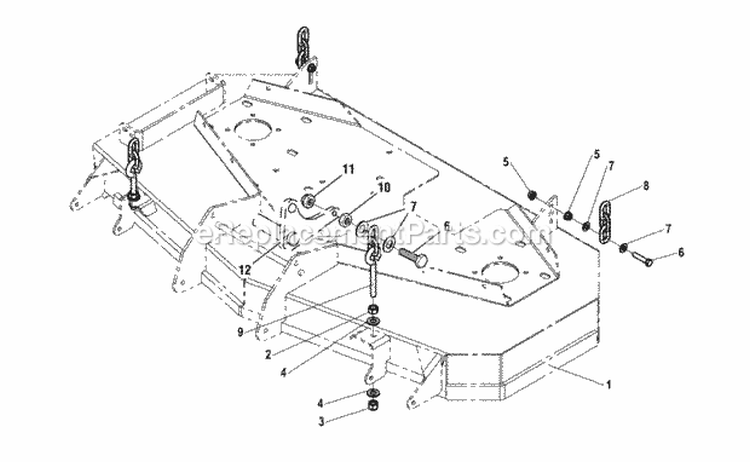 48  52 Mower Deck - Hanger Chains Diagram and Parts List for 2690445  Simplicity Lawn Tractor
