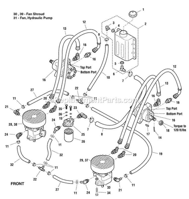 Hydraulic Group - 48 Models  52 Models SN 2014624505  Below Diagram and Parts List for 2690445  Simplicity Lawn Tractor
