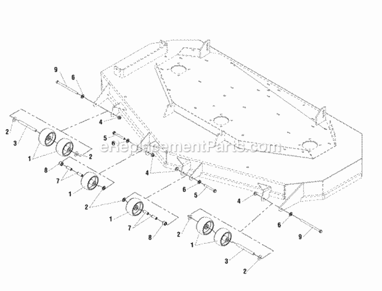 61 Mower Deck - Rollers  Casters Diagram and Parts List for 2690479  Simplicity Lawn Tractor