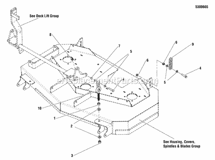 44 Mower Deck - Hanger Chains Group Diagram and Parts List for 5900765  Simplicity Lawn Tractor