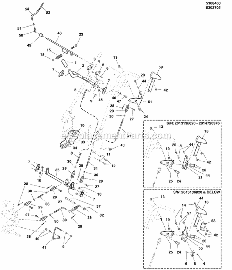 Motion Control  Parking Brake Group - 32 Models Diagram and Parts List for 5900515  Simplicity Lawn Mower
