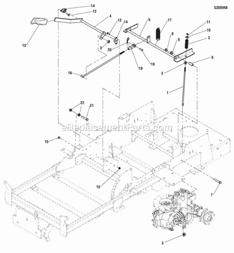 Parking Brake Group Diagram and Parts List for 5900662  Simplicity Lawn Tractor