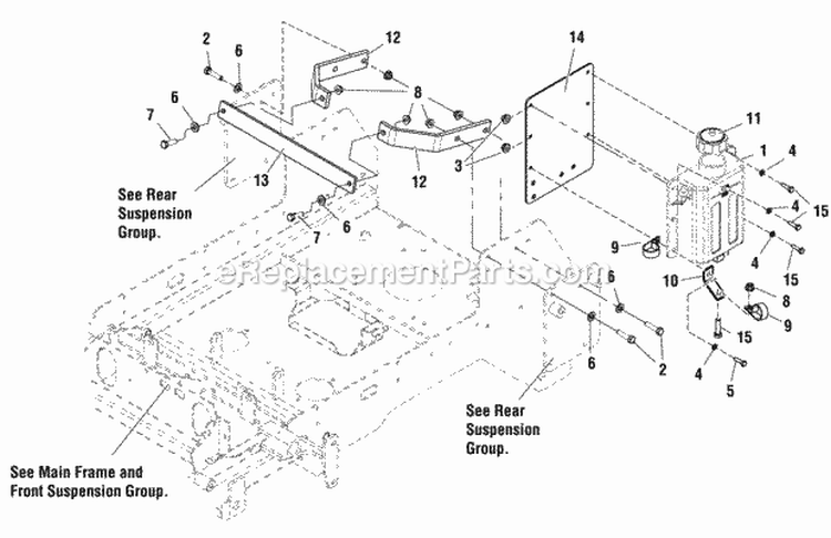 Hydraulic Mount Group Diagram and Parts List for 5900525  Simplicity Lawn Tractor