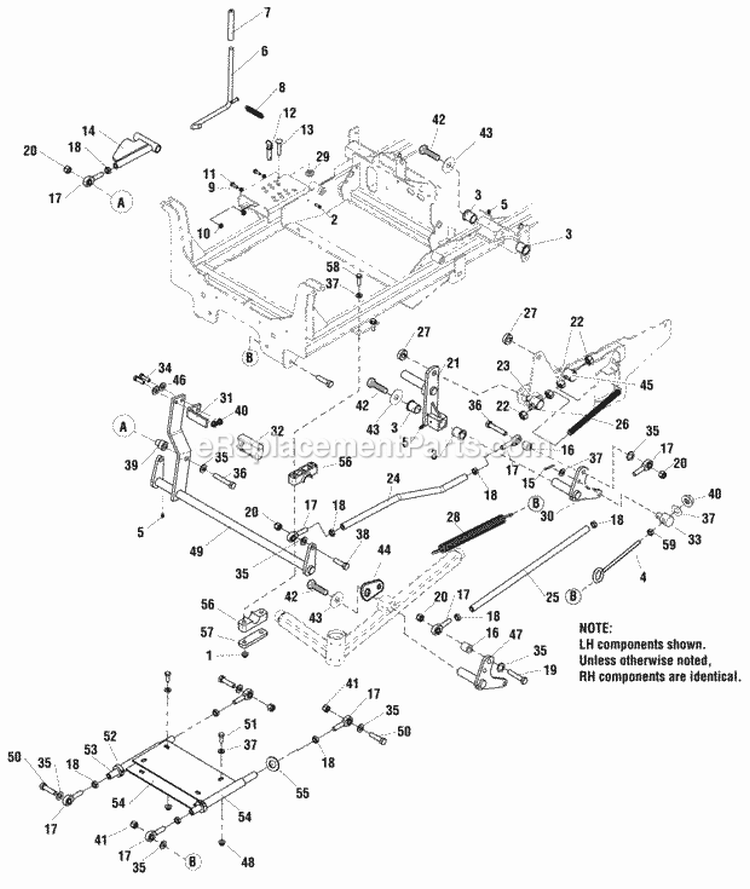 Lift Group - SN 2014344991  Below Diagram and Parts List for 5900819  Simplicity Lawn Tractor