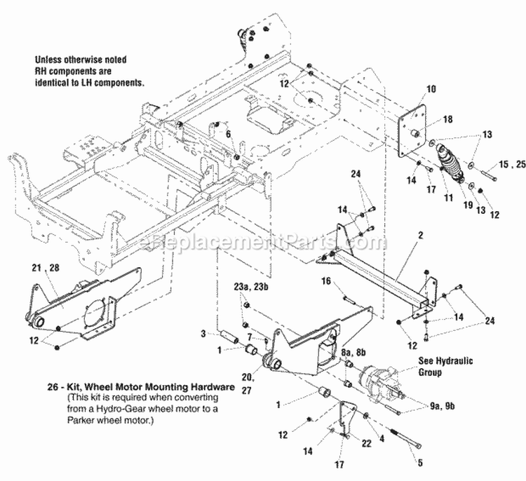 Rear Suspension Group (423Sus0) Diagram and Parts List for 5900525  Simplicity Lawn Tractor