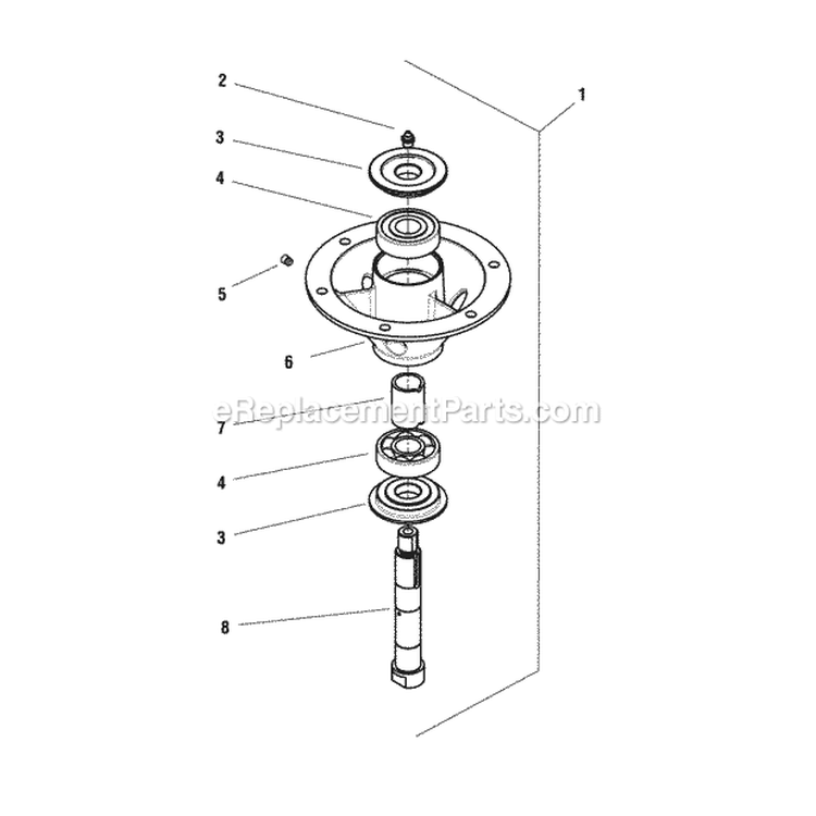 Spindle Service Parts - 5100993Sm Diagram and Parts List for 5900819  Simplicity Lawn Tractor