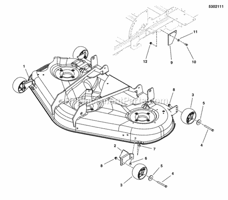 52 Mower Deck Group - Rollers  Casters Group Diagram and Parts List for 5900928  Simplicity Lawn Tractor