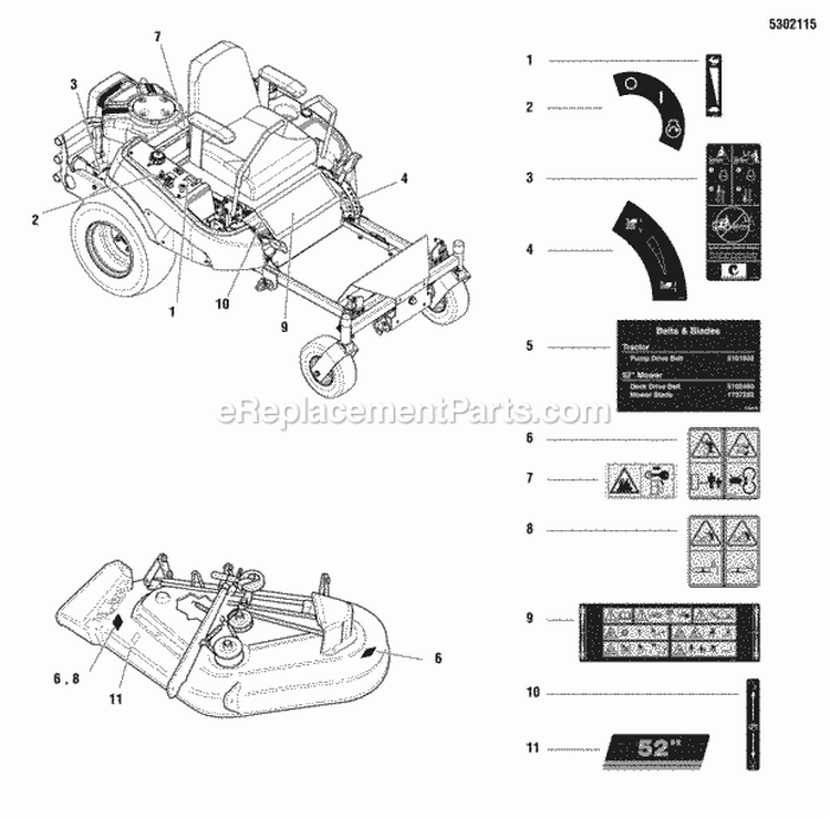Decal Group - Safety  Common Diagram and Parts List for 5900928  Simplicity Lawn Tractor