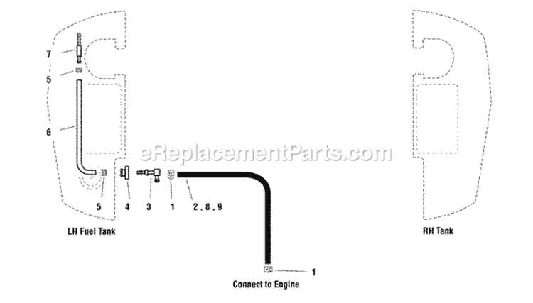 Fuel Supply Hose Group  Tank Replacement Parts Group Diagram and Parts List for 2690445  Simplicity Lawn Tractor