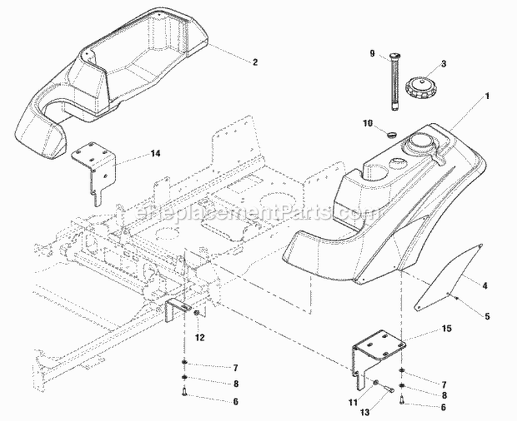 Fuel Tank  Mount Group - 61 Models  52 Models SN 2014624506  Above Diagram and Parts List for 5900821  Simplicity Lawn Tractor