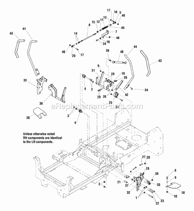 Motion Control Group Diagram and Parts List for 5900821  Simplicity Lawn Tractor