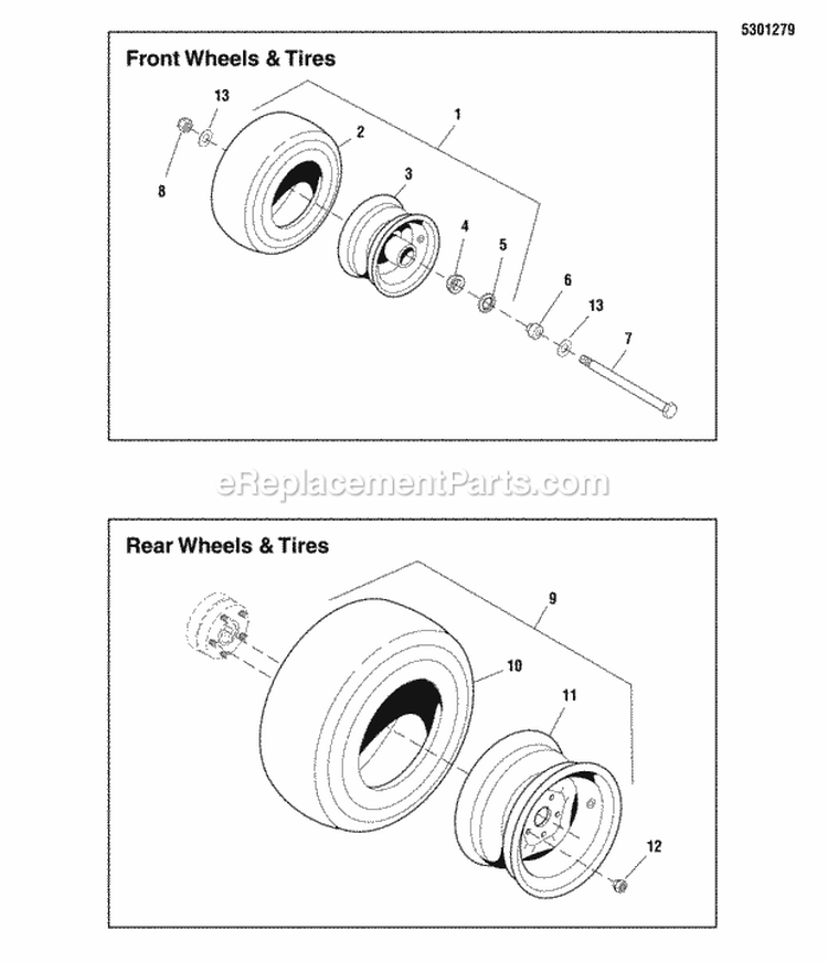 Wheel  Tire Group Diagram and Parts List for 5900821  Simplicity Lawn Tractor