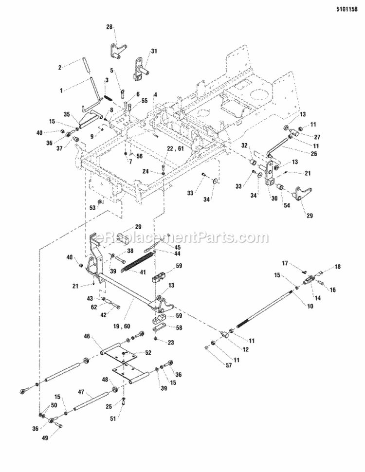 Lift Group Diagram and Parts List for 5900765  Simplicity Lawn Tractor