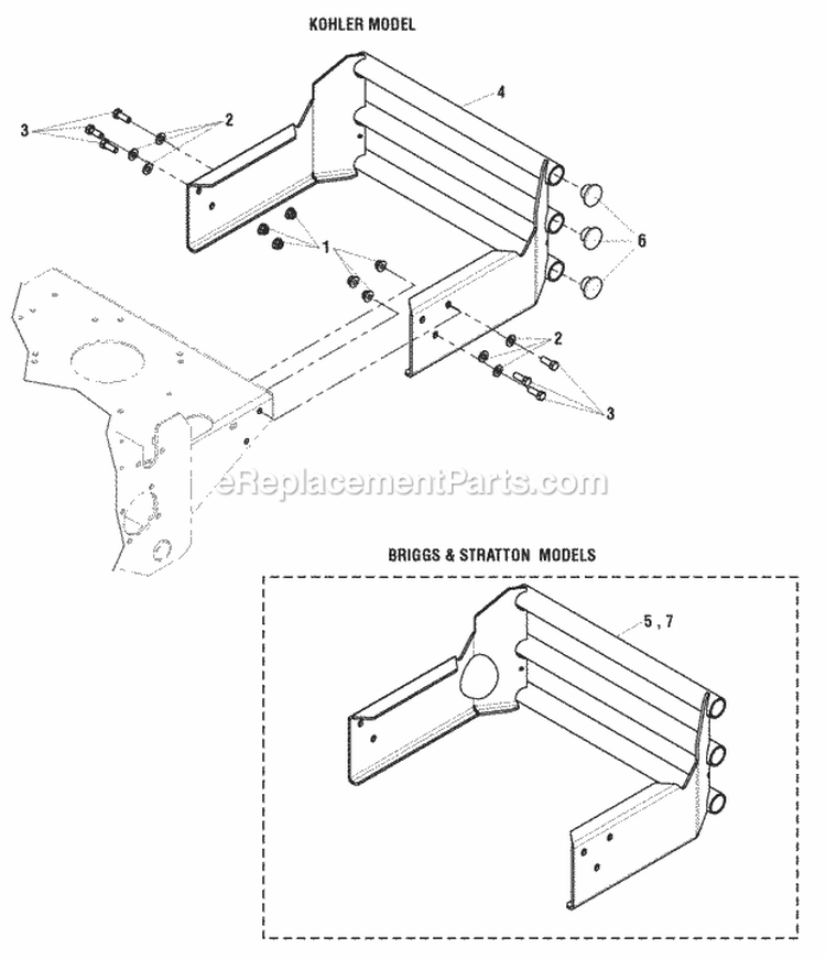 Bumper Group Diagram and Parts List for 5900774  Simplicity Lawn Tractor