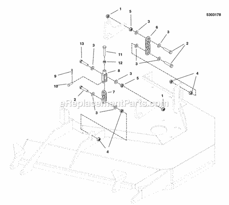 52  61 Mower Deck - Hanger Chains (5303178) Diagram and Parts List for 5901229  Simplicity Lawn Tractor