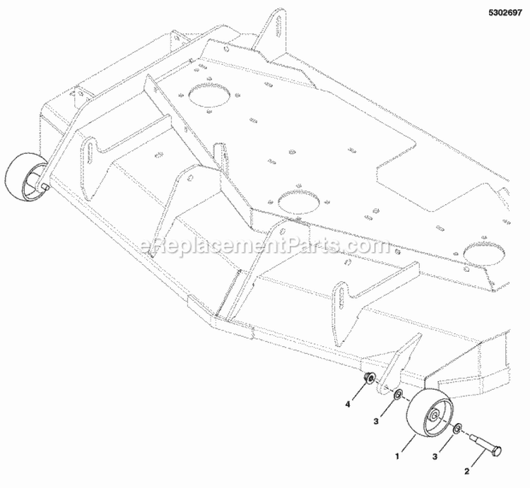 52 Mower Deck - Front Rollers (5303244F) Diagram and Parts List for 5901229  Simplicity Lawn Tractor