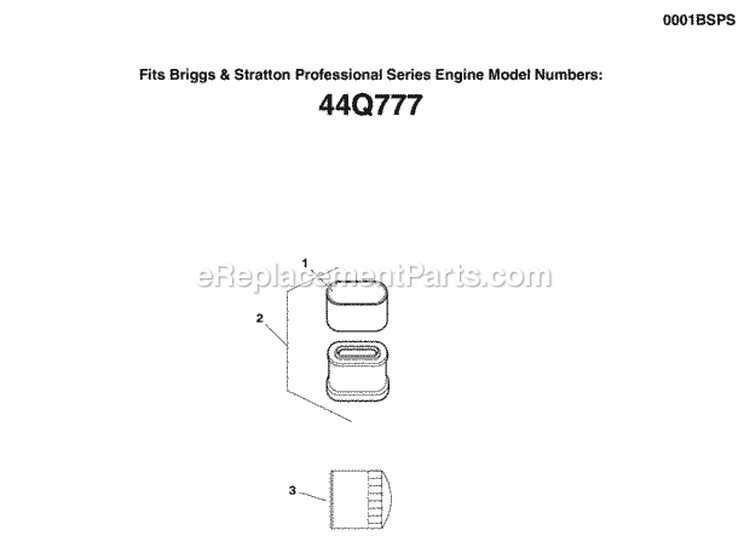 Engine Service Parts - Briggs  Stratton Professional Series (0001Bsps) Diagram and Parts List for 5901230  Simplicity Lawn Tractor
