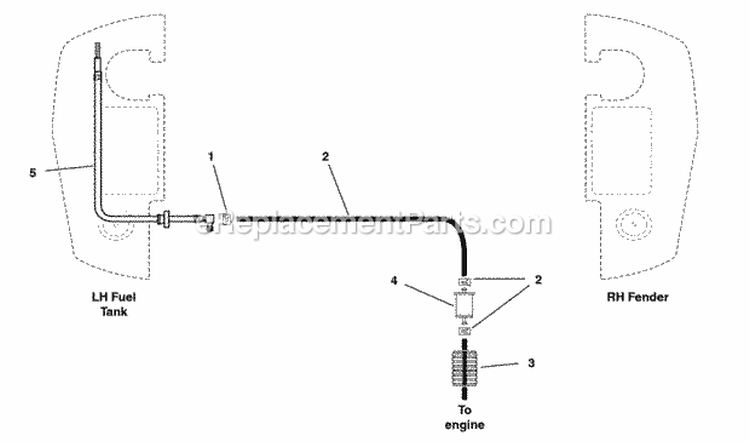 Fuel Supply Hose  Tank Replacement Parts (500Tnk0) Diagram and Parts List for 5901230  Simplicity Lawn Tractor