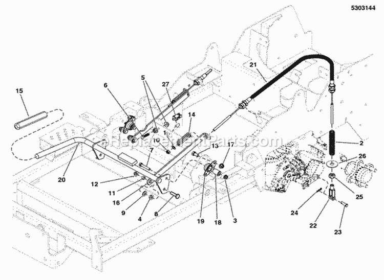 Parking Brake Group (5303144) Diagram and Parts List for 5901230  Simplicity Lawn Tractor
