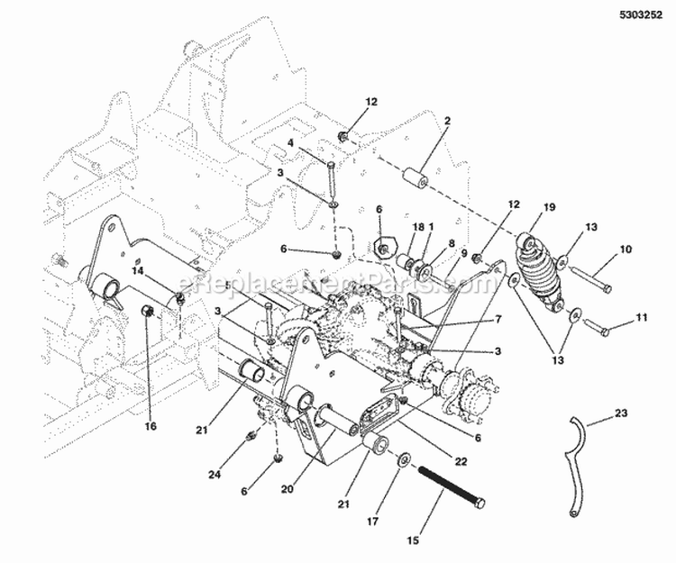 Rear Suspension Group (5303252) Diagram and Parts List for 5901230  Simplicity Lawn Tractor