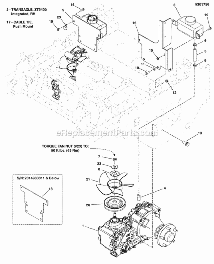Hydraulic Group Diagram and Parts List for 5900597  Simplicity Lawn Tractor