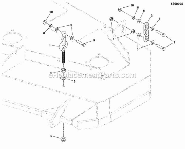 48 Mower Deck - Hanger Chains (5300925) Diagram and Parts List for 5900529  Simplicity Lawn Tractor