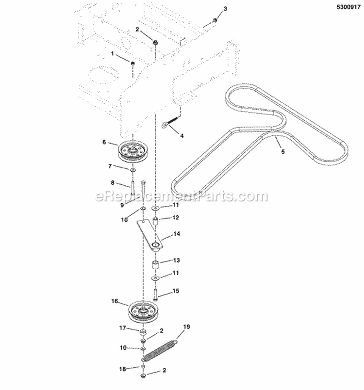 Pump Drive Group (5300917) Diagram and Parts List for 5900529  Simplicity Lawn Tractor