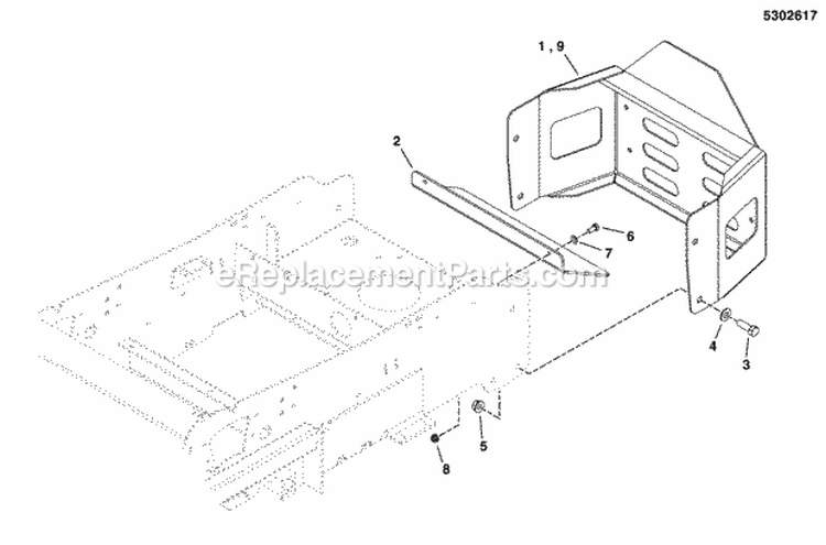 Rear Bumper Group (5302617) Diagram and Parts List for 5900529  Simplicity Lawn Tractor