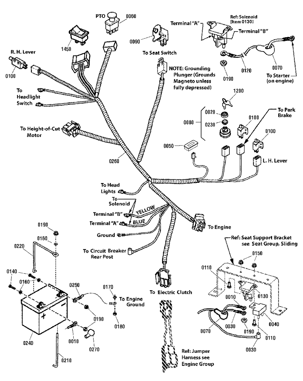 Electrical Group - Hour Meter Diagram and Parts List for ZT2752 2691040-01 Simplicity Lawn Tractor