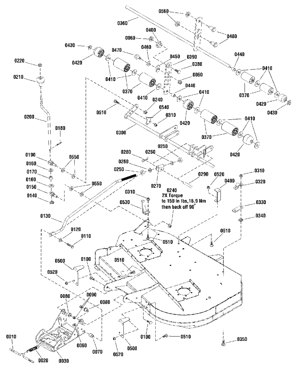 42-Inch (107cm) Mower Deck - Height Adjustment And Roller Bar Group (2991670) Diagram and Parts List for 1696545-00  Simplicity Lawn Tractor Accessories