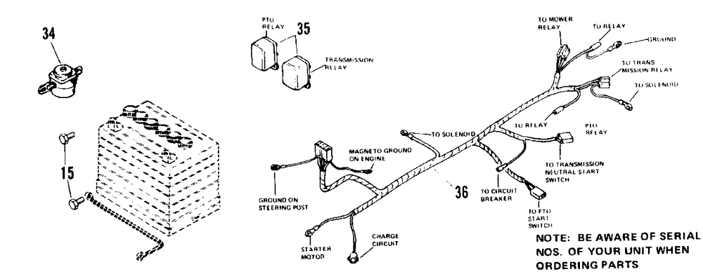 Electrical Group (6008 And 6011) - Diagram 2 Diagram and Parts List for 6008 1690315 Simplicity Lawn Tractor