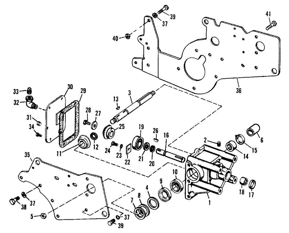 Bevel Gear Housing Diagram and Parts List for 3410H 990757 Simplicity Lawn Tractor