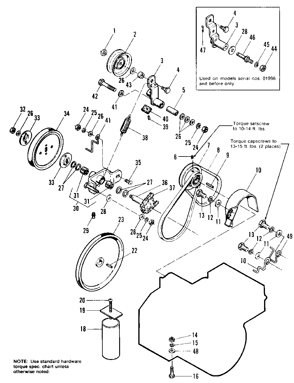 Engine, Pulley And Drive Group Diagram and Parts List for 1005 1690209 Simplicity Snow Blower