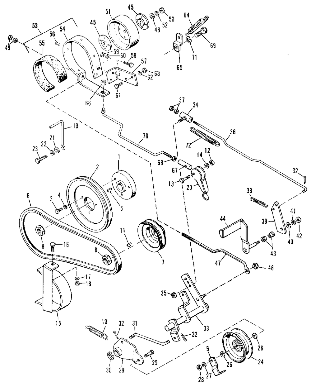 Clutch And Brake Group Diagram and Parts List for 3410 990755 Simplicity Lawn Tractor