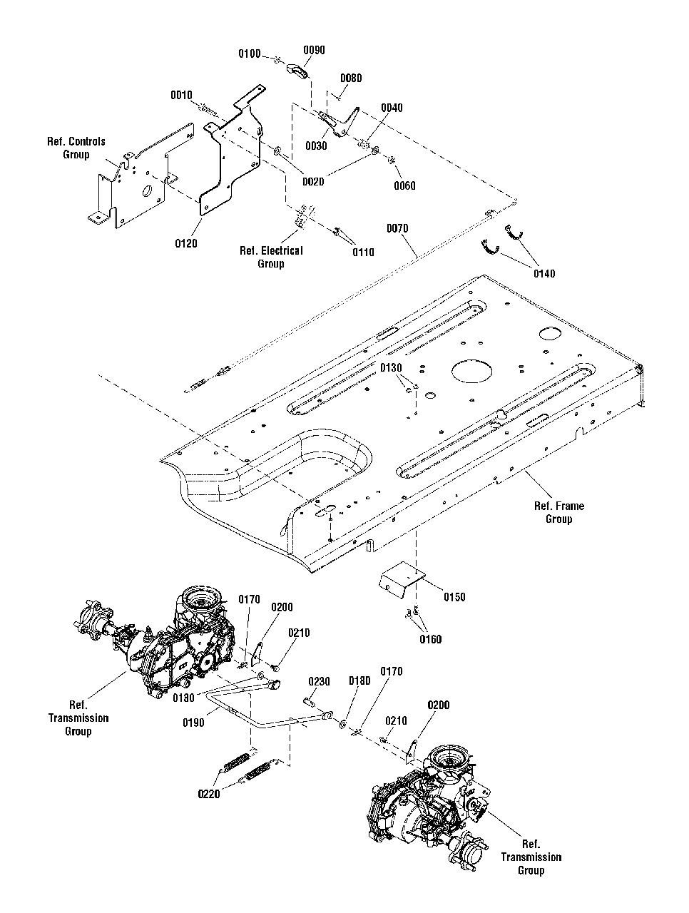Parking Brake Group Diagram and Parts List for ZT2752 2691040-01 Simplicity Lawn Tractor