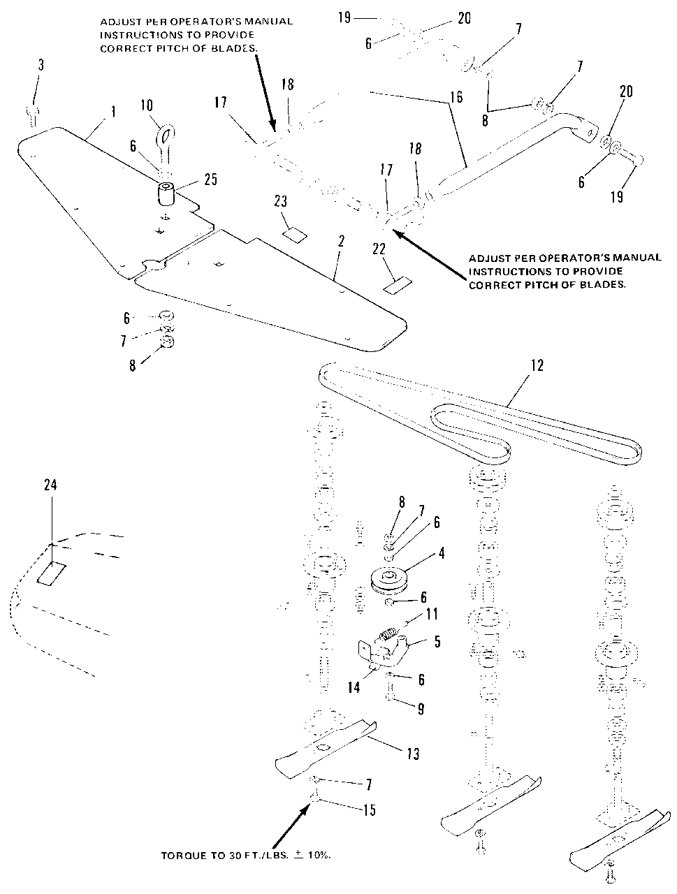 42-Inch Cover Drive And Bail Group Diagram and Parts List for 7010 1690234 Simplicity Lawn Tractor