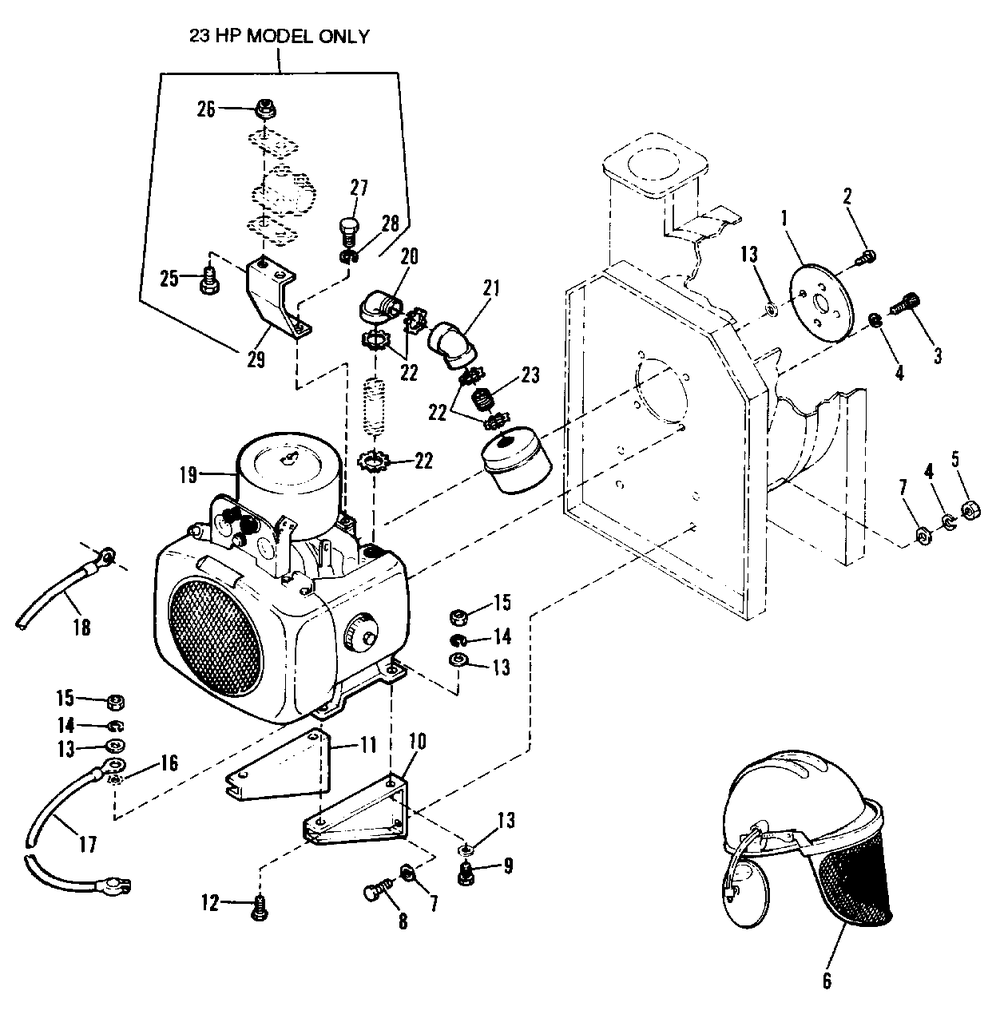 Engine Group - Models 2020 And 2424 Diagram and Parts List for 2020 1692207 Simplicity Chipper Shredder