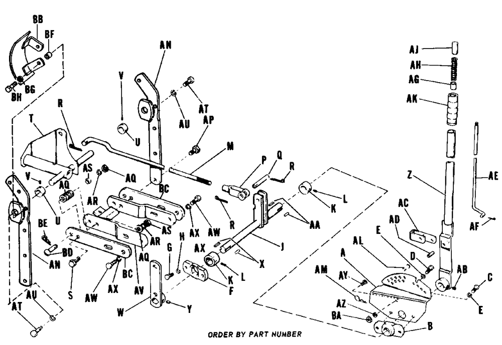 Rear Lift Draw Bar Group Diagram and Parts List for 3112V 990495 Simplicity Lawn Tractor