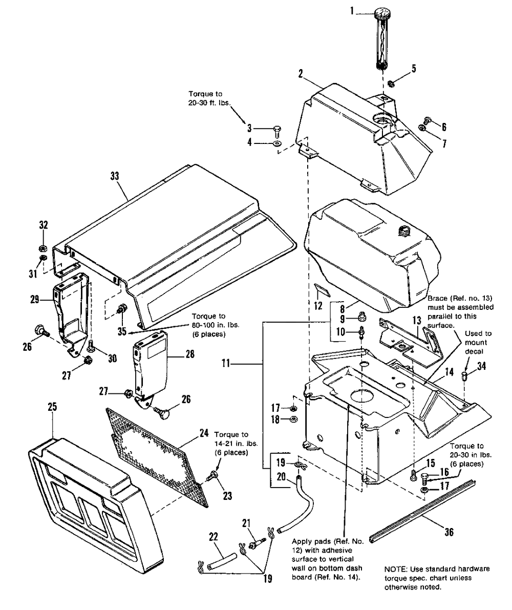Hood, Grille And Dash Group Diagram and Parts List for 4211 1690612 Simplicity Lawn Tractor