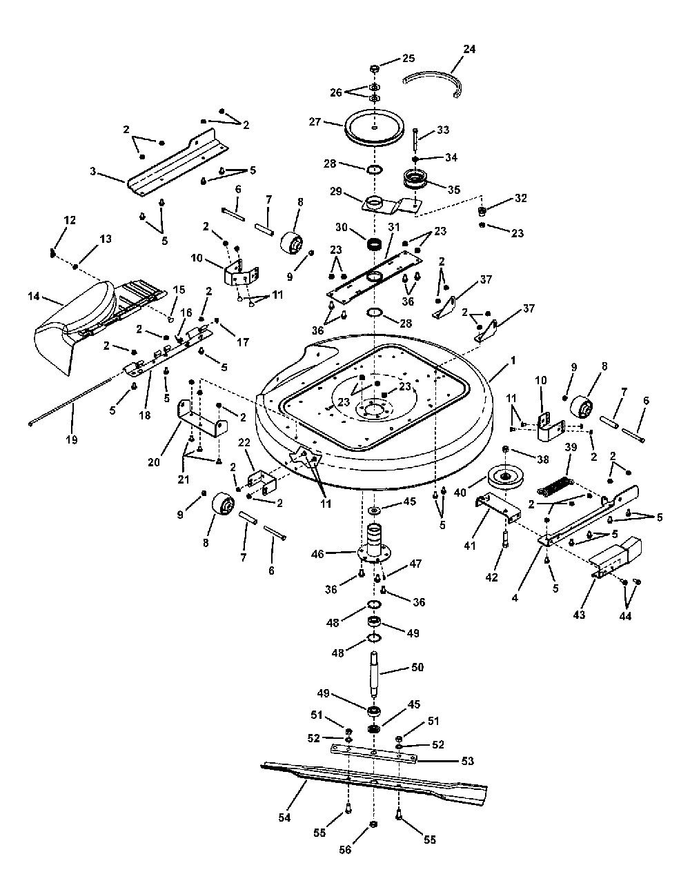 33-Inch Mower Deck Group Diagram and Parts List for 150Z 7800760 Simplicity Lawn Tractor