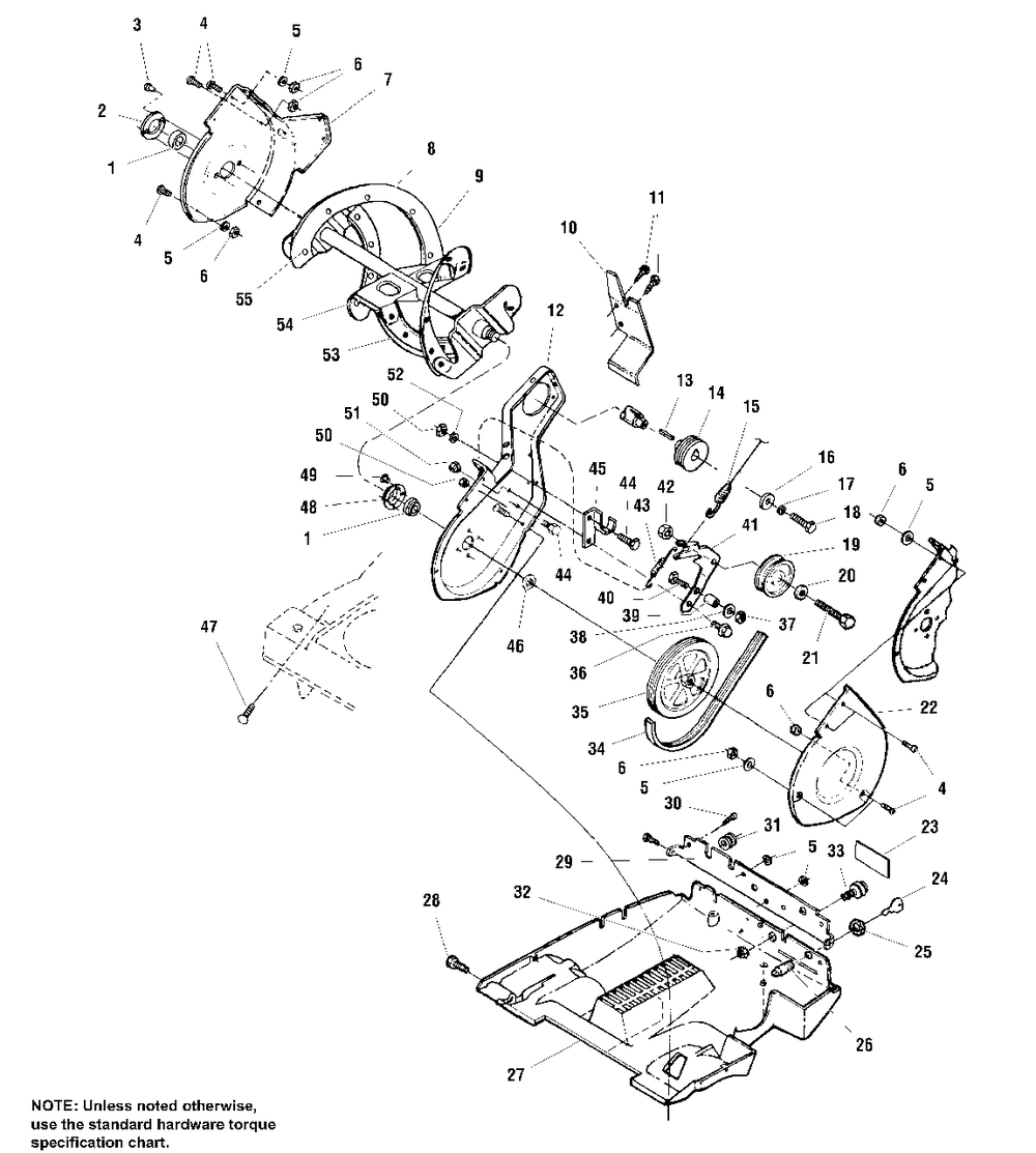 Auger And Drive (S/N 10,001/20,001 And Above) Diagram and Parts List for 520E 1692614 Simplicity Snow Blower