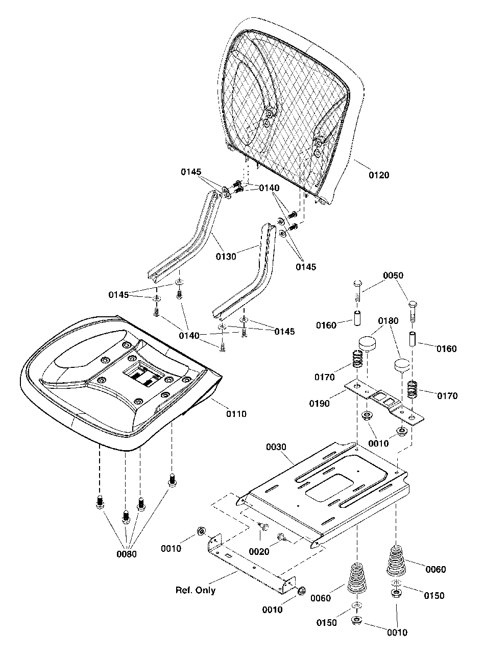 Seat Group (2992504) Diagram and Parts List for 2691502-01  Simplicity Lawn Tractor