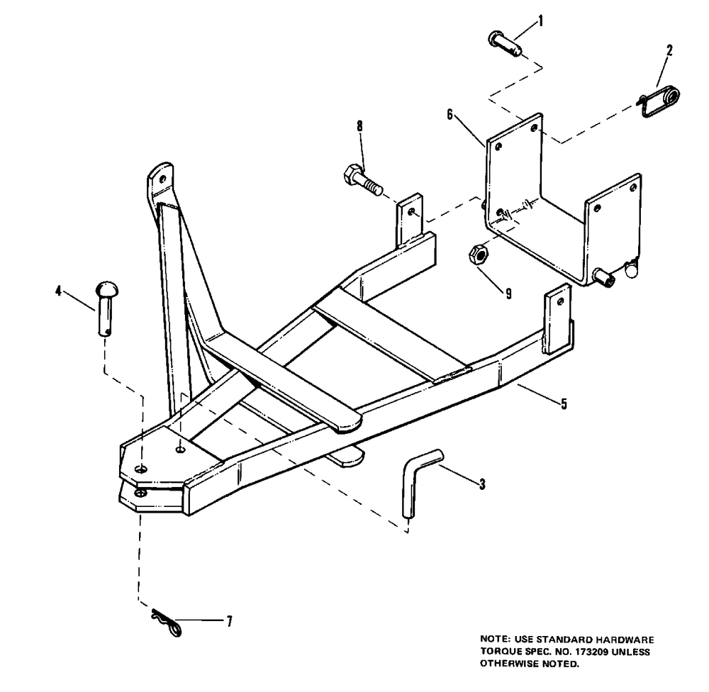 42-Inch Snow Plow And Dozer Blade Hitch Diagram and Parts List for 1690188  Simplicity Lawn Tractor Accessories