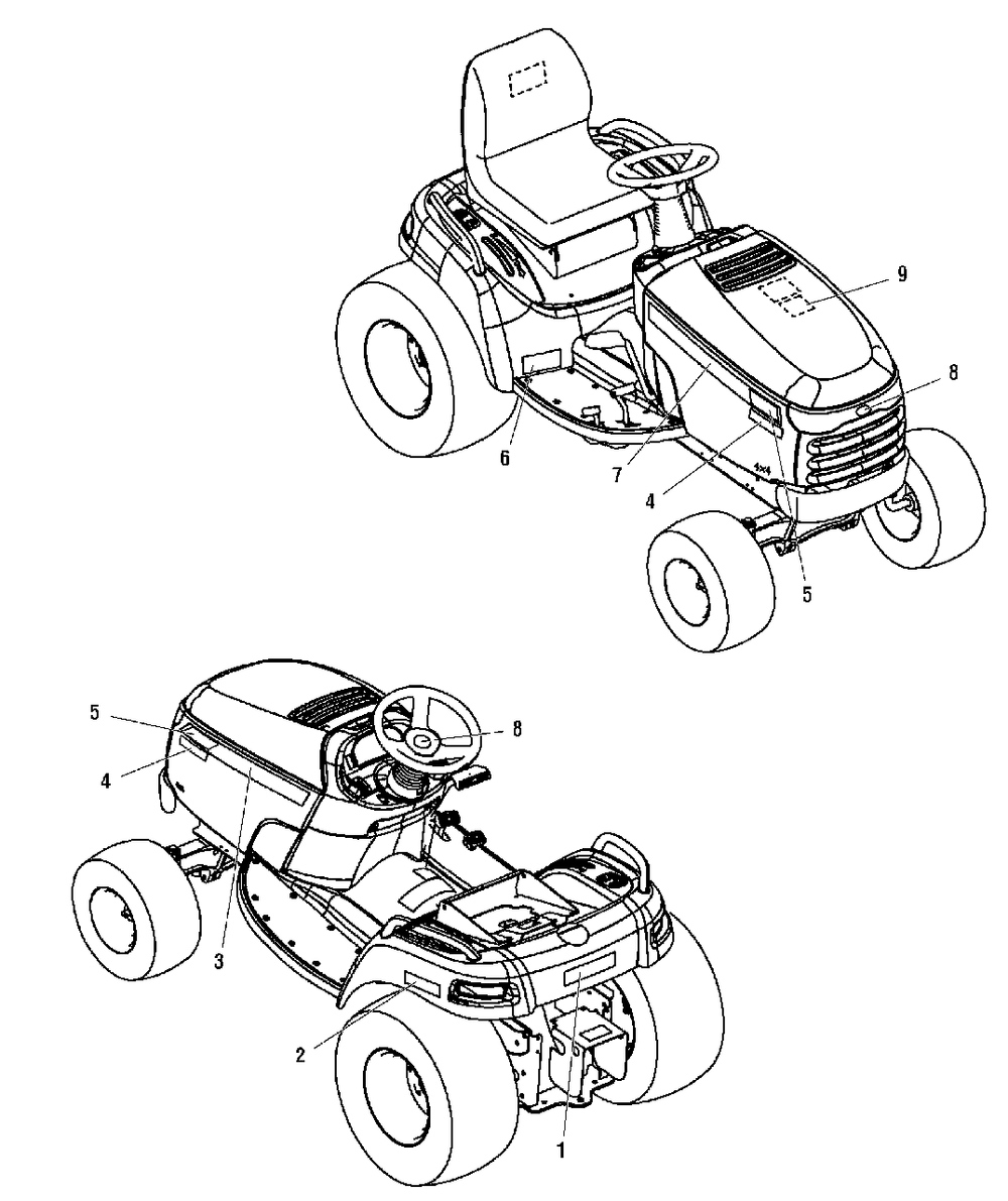 Decals Group - Brand And Model Diagram and Parts List for 2690956-00  Simplicity Lawn Tractor